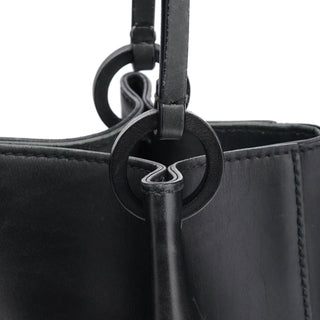 Gucci 101919 Black Leather Ring Handle Tote Bag