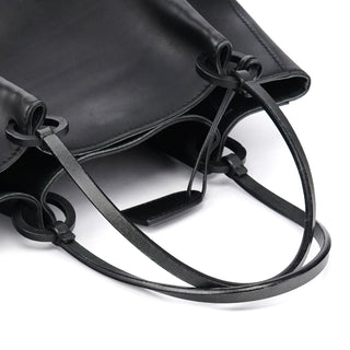 Gucci 101919 Black Leather Ring Handle Tote Bag