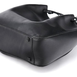 Gucci 101919 Black Leather Ring Handle Tote Bag