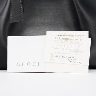 Gucci 101919 Black Leather Ring Handle Tote Bag
