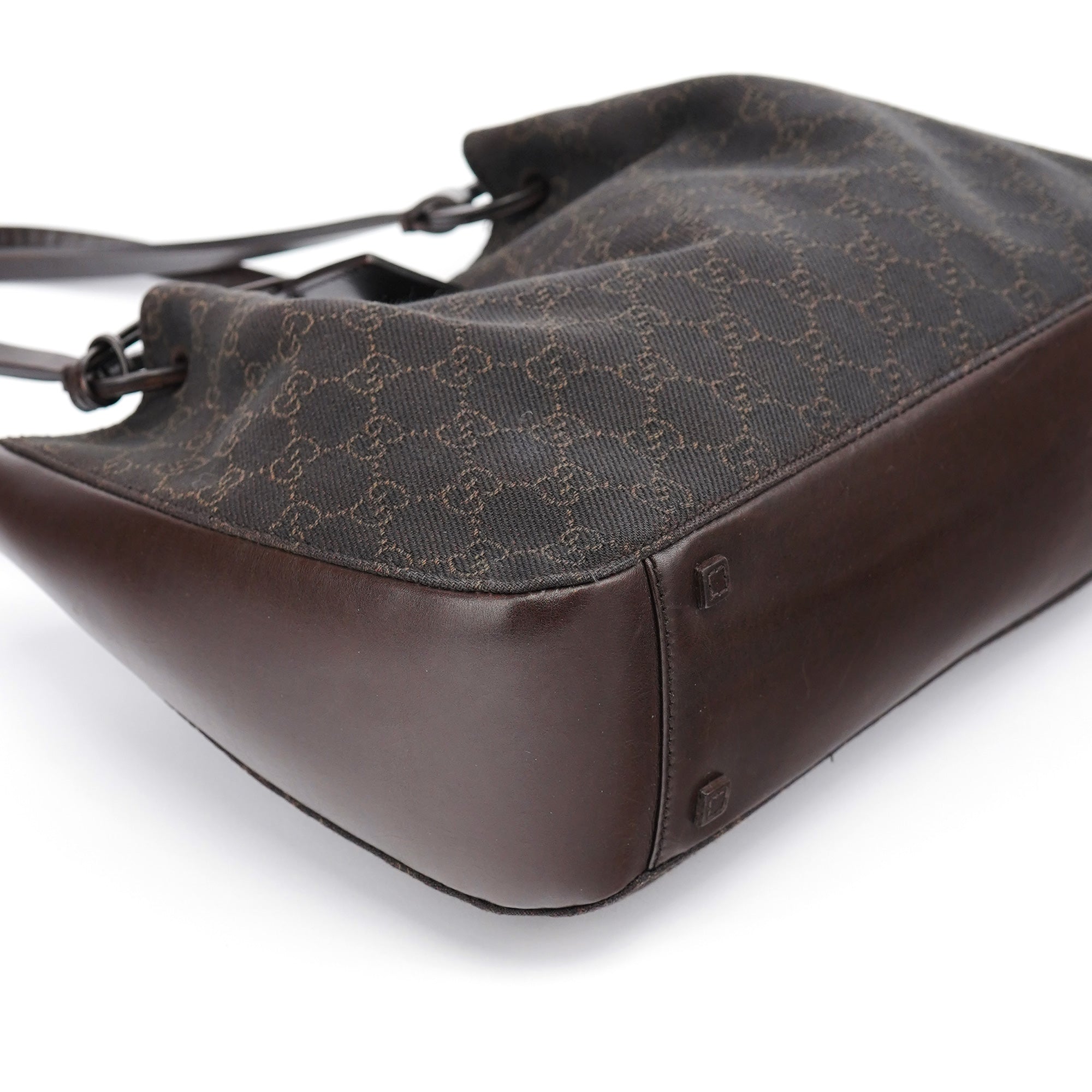 Gucci 101919 Brown GG Leather Tote Bag