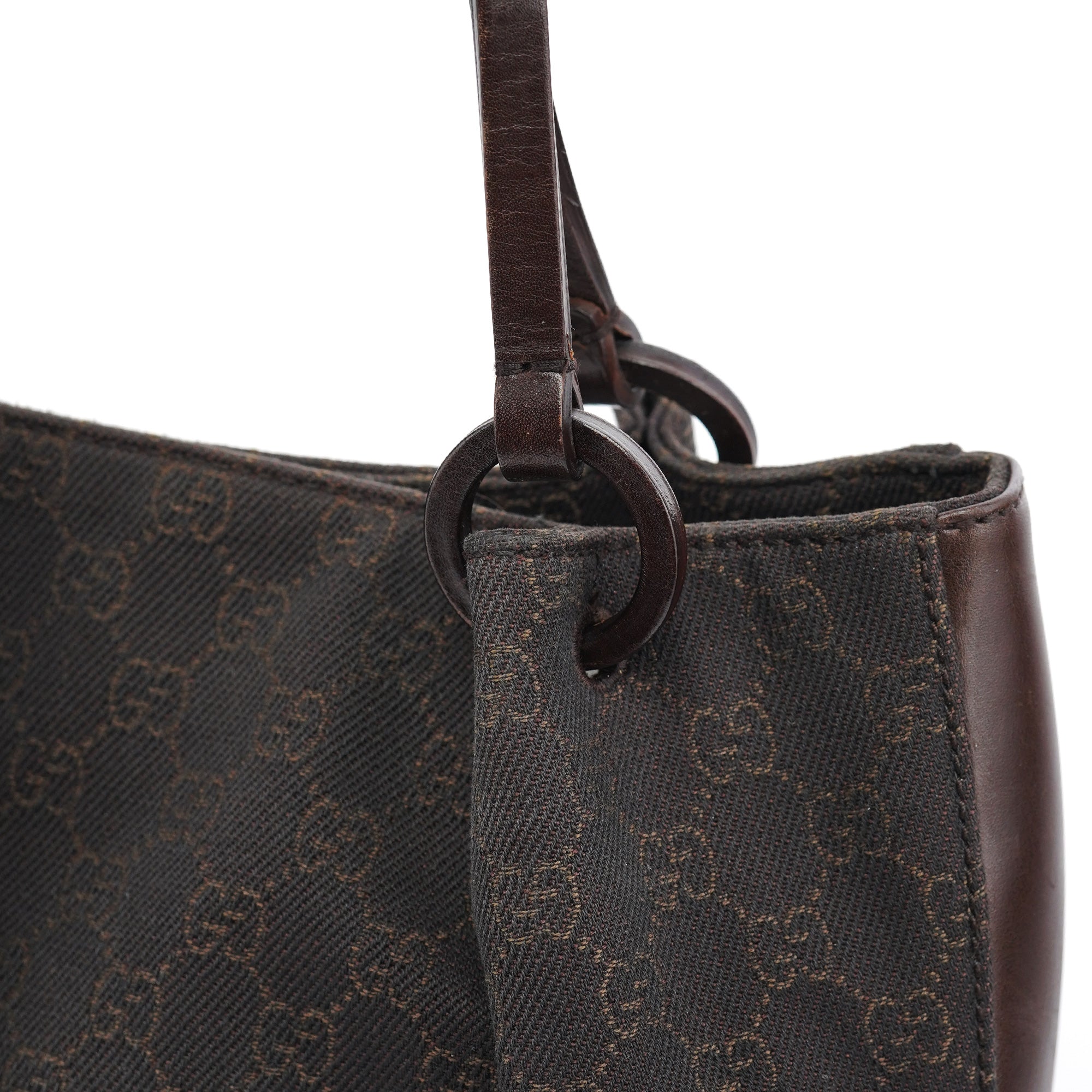 Gucci 101919 Brown GG Leather Tote Bag