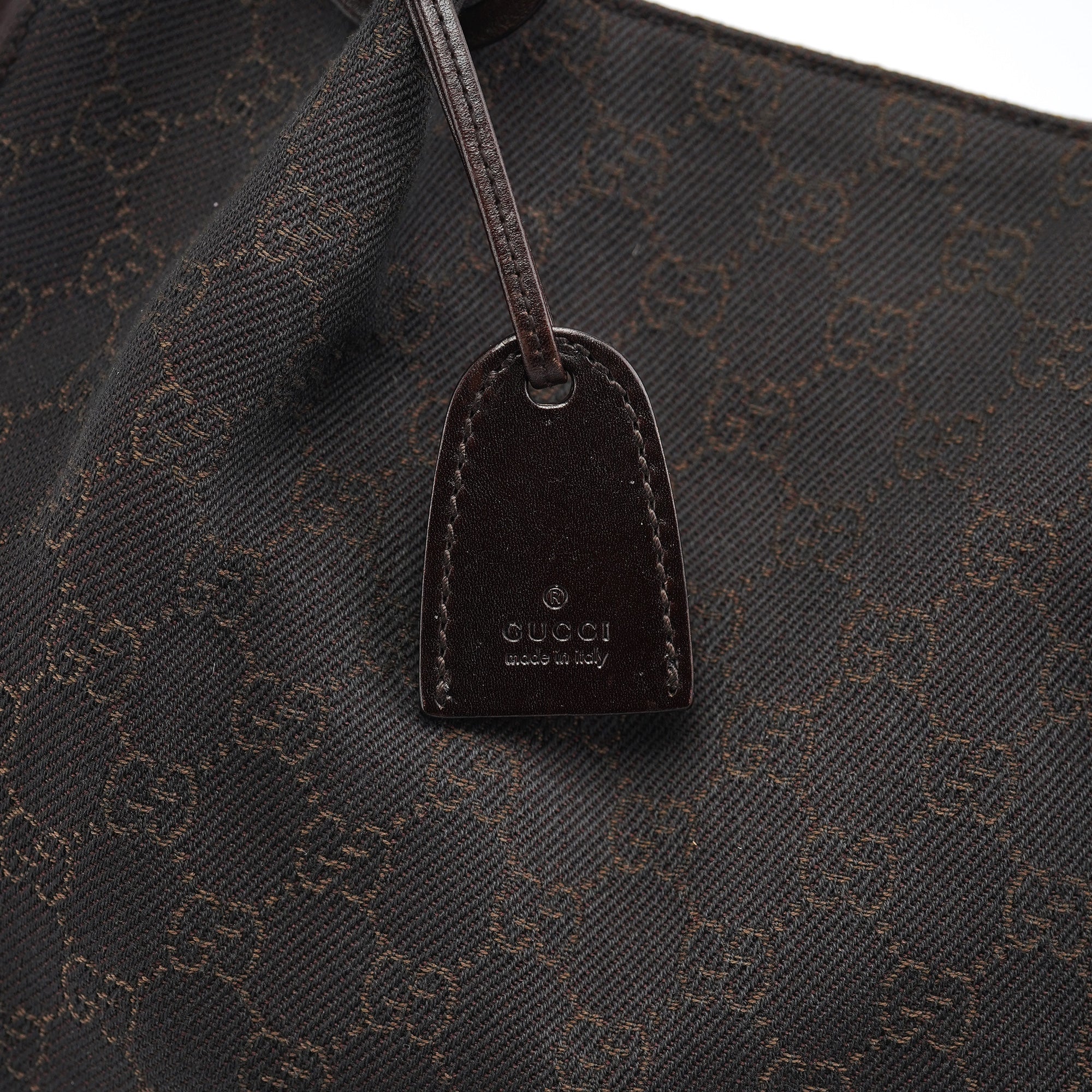 Gucci 101919 Brown GG Leather Tote Bag