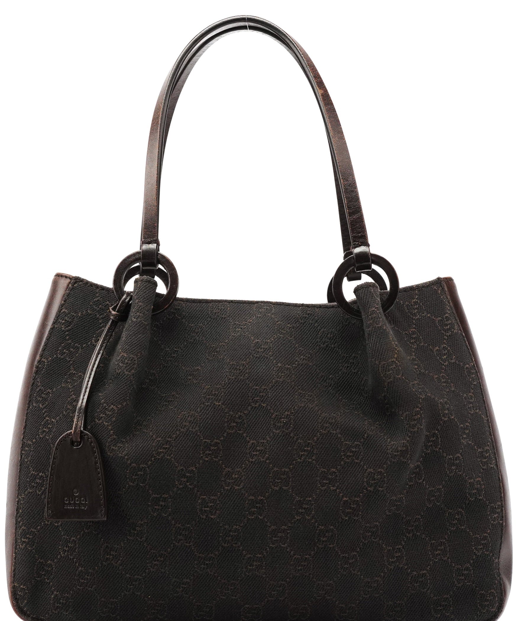 Gucci 101919 Brown GG Leather Tote Bag