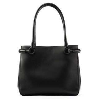 Gucci 101971 Black Calfskin Leather Horsebit Tote Bag