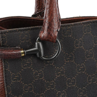 Gucci 101971 Brown GG Horsebit Tote Bag
