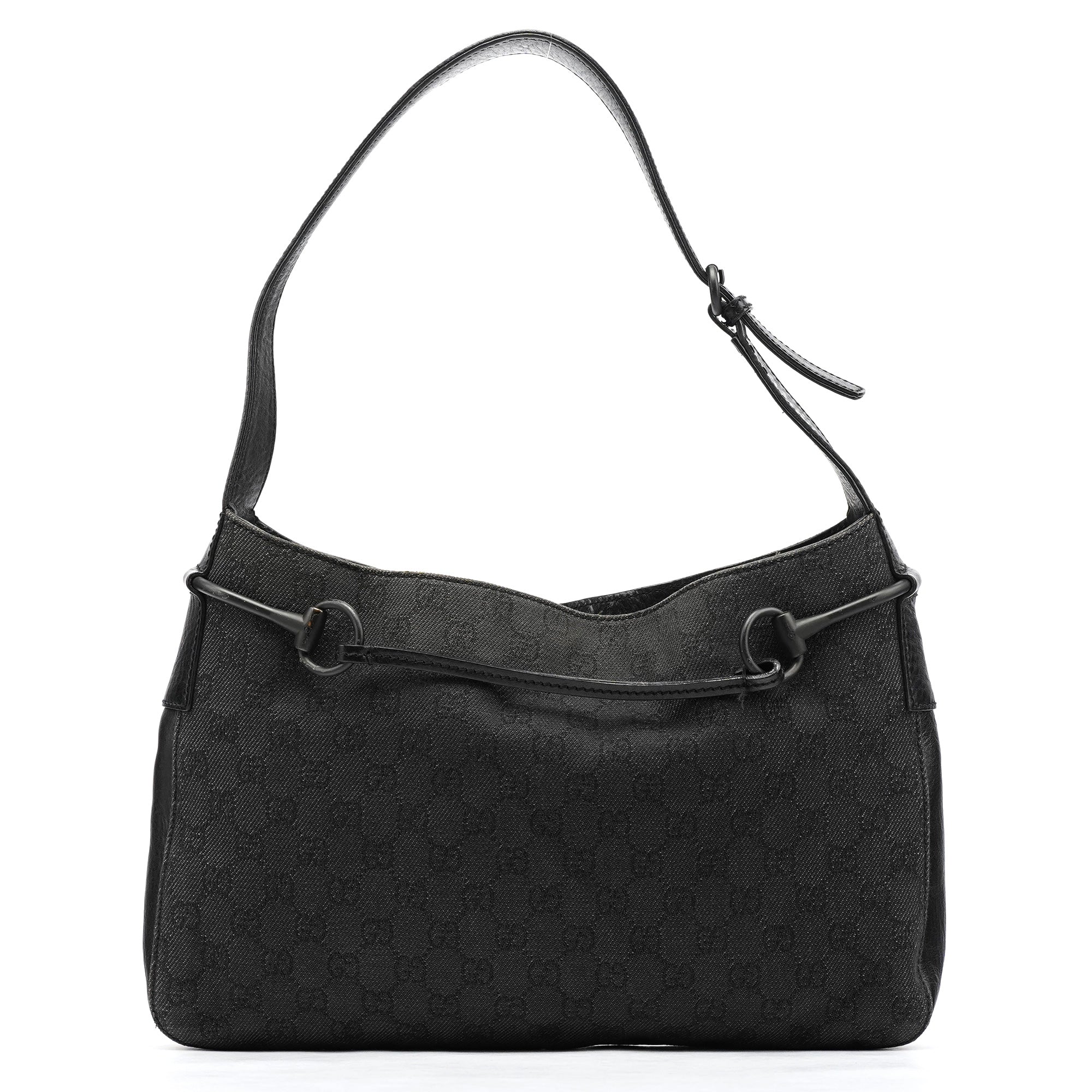 Gucci 101975 Sac porté épaule GG Horsebit en toile GG anthracite