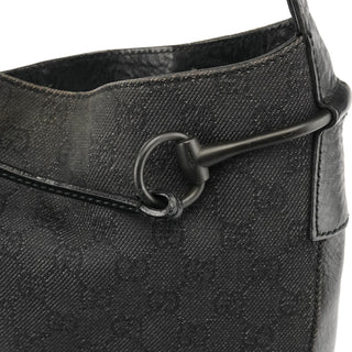 Gucci 101975 Anthracite GG Horsebit Shoulder Bag