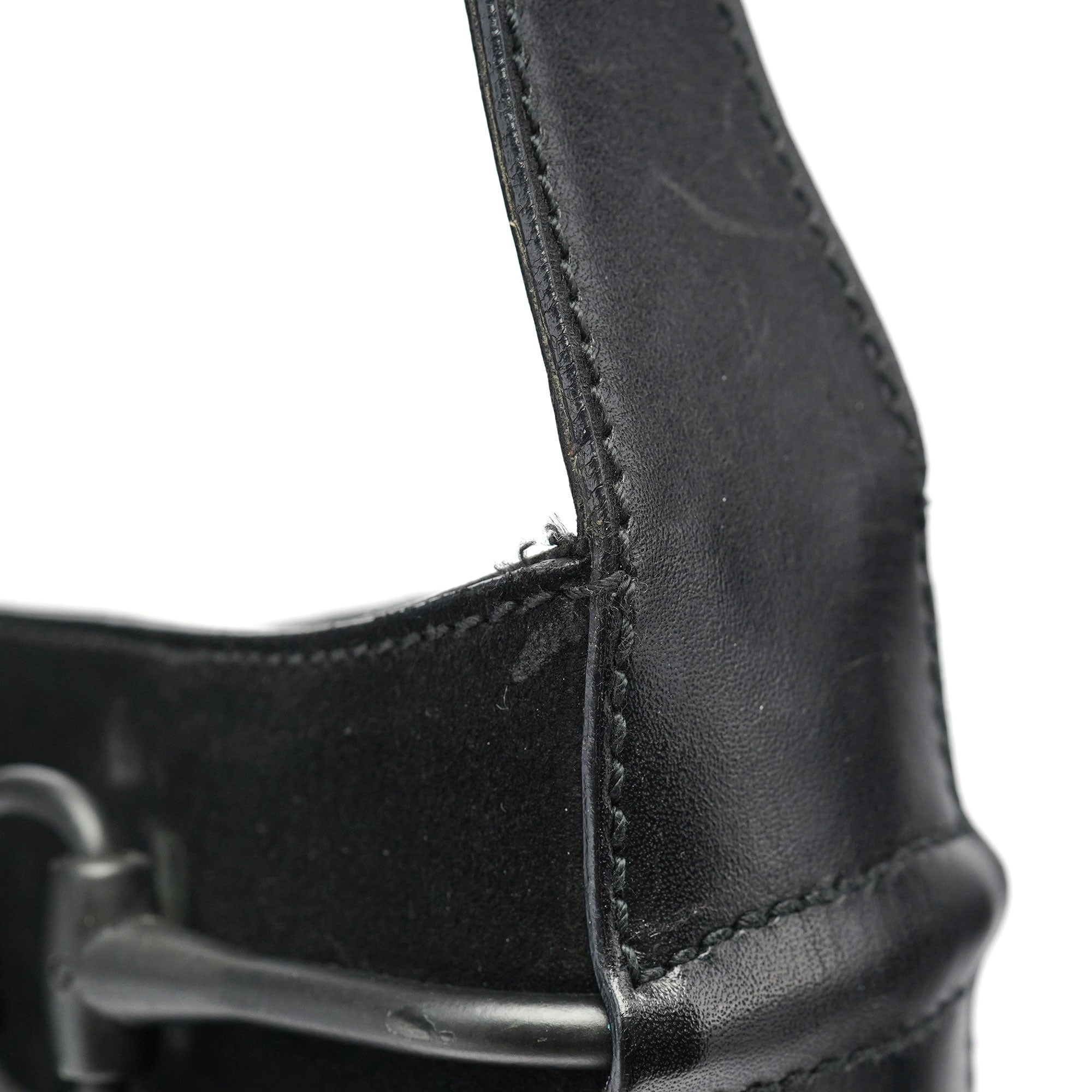 Gucci 101975 Black Suede Horsebit Shoulder Bag