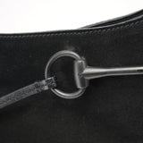 Gucci 101975 Black Suede Horsebit Shoulder Bag