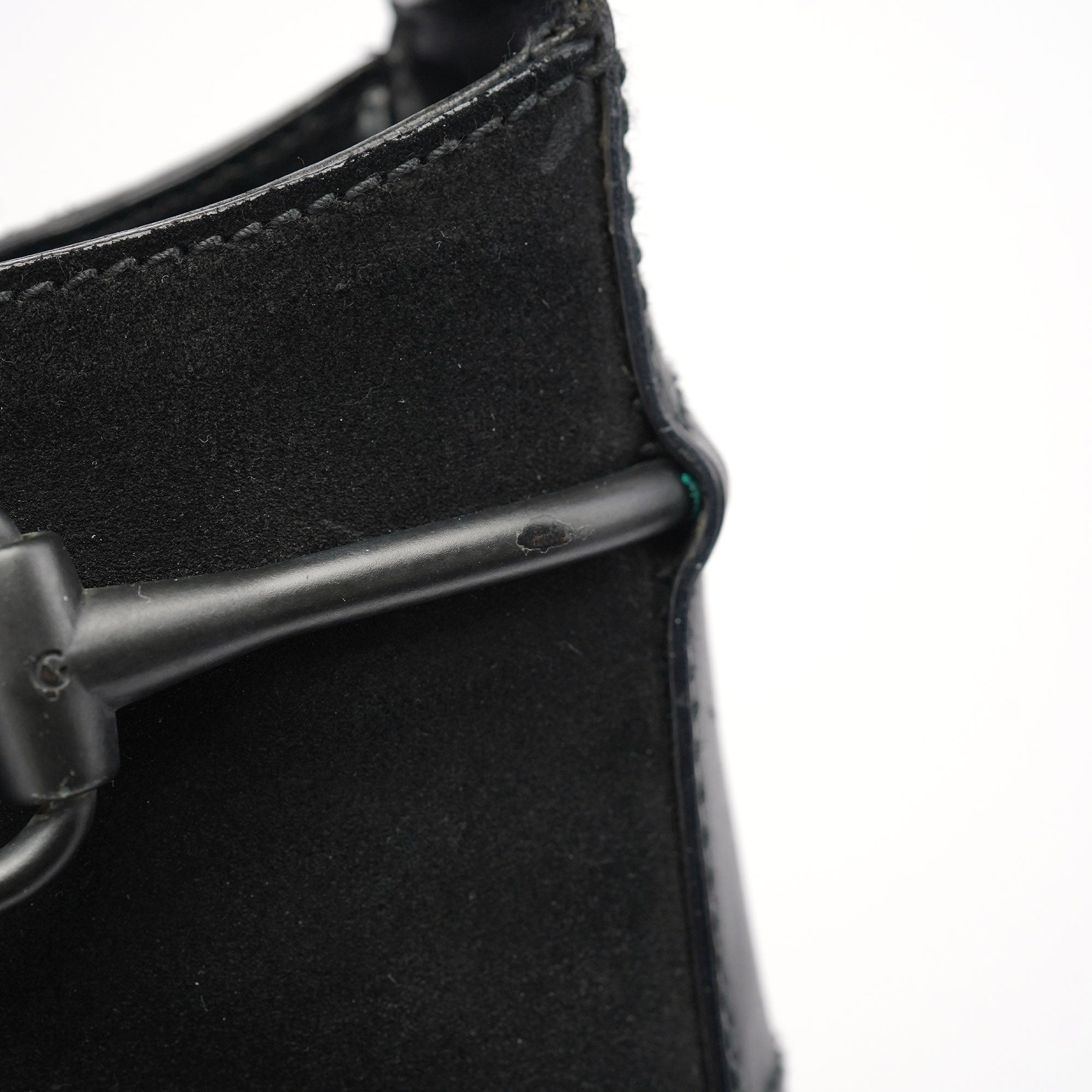 Gucci 101975 Black Suede Horsebit Shoulder Bag