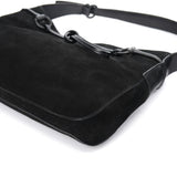 Gucci 101975 Black Suede Horsebit Shoulder Bag