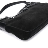 Gucci 101975 Black Suede Horsebit Shoulder Bag
