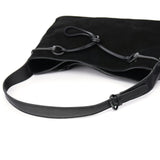 Gucci 101975 Black Suede Horsebit Shoulder Bag