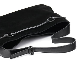 Gucci 101975 Black Suede Horsebit Shoulder Bag