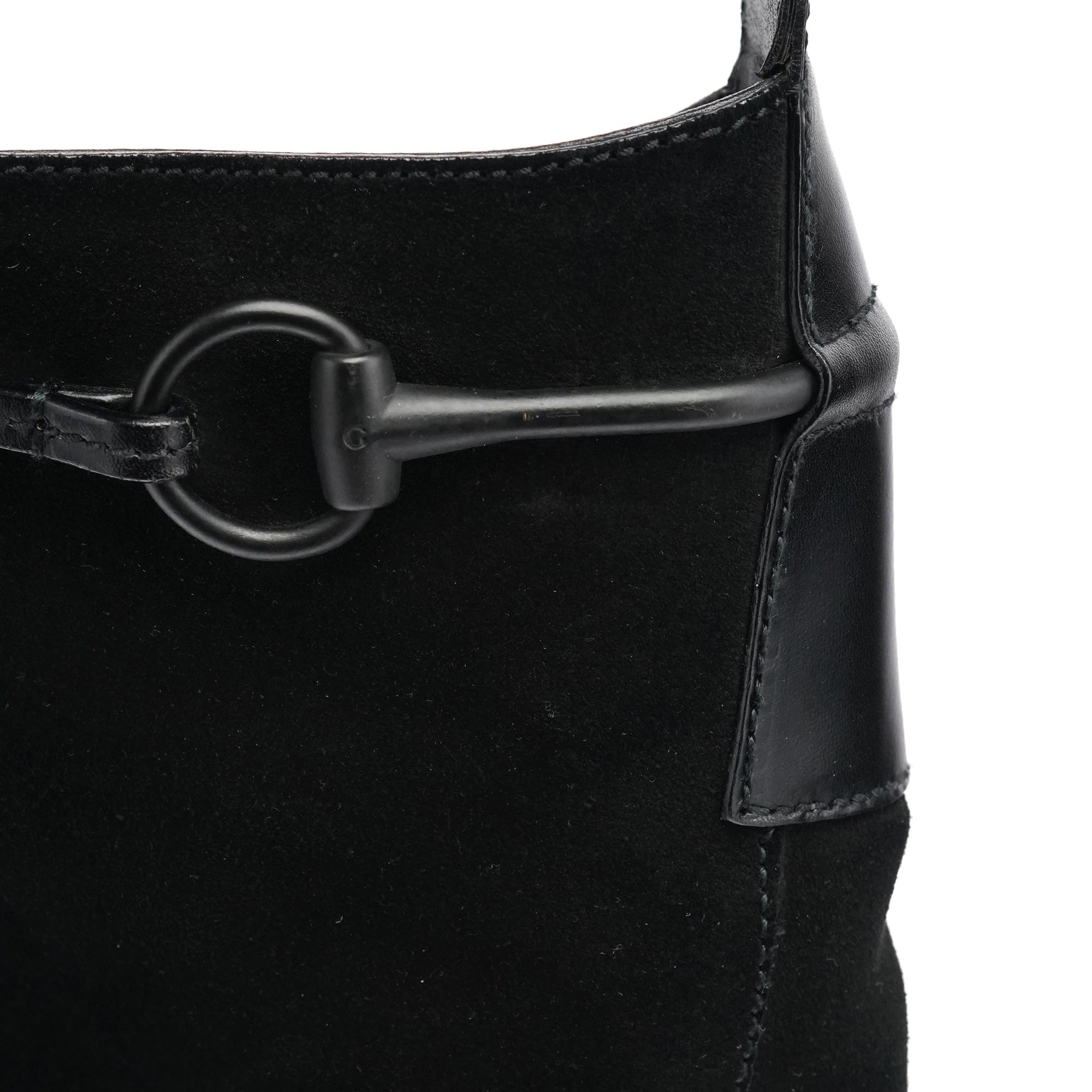 Gucci 101975 Sac porté épaule Horsebit en daim noir