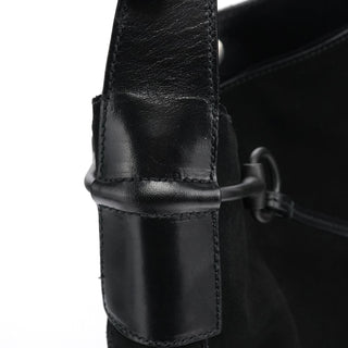 Gucci 101975 Black Suede Horsebit Shoulder Bag