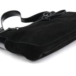 Gucci 101975 Black Suede Horsebit Shoulder Bag
