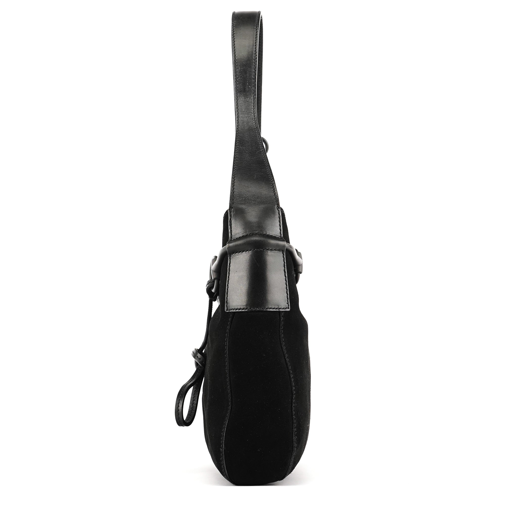 Gucci 101975 Sac porté épaule Horsebit en daim noir