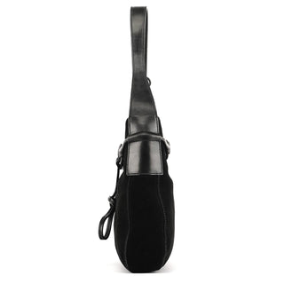 Gucci 101975 Black Suede Horsebit Shoulder Bag