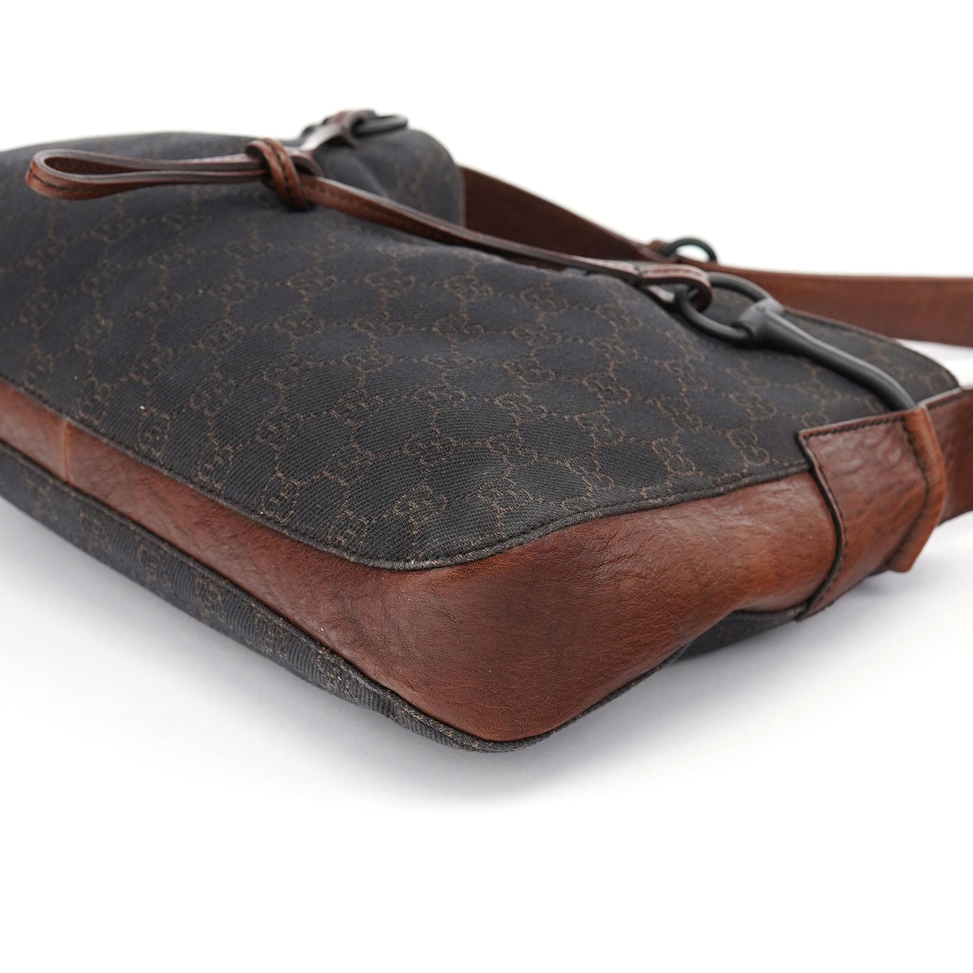 Gucci 101975 Brown GG Horsebit Shoulder Bag
