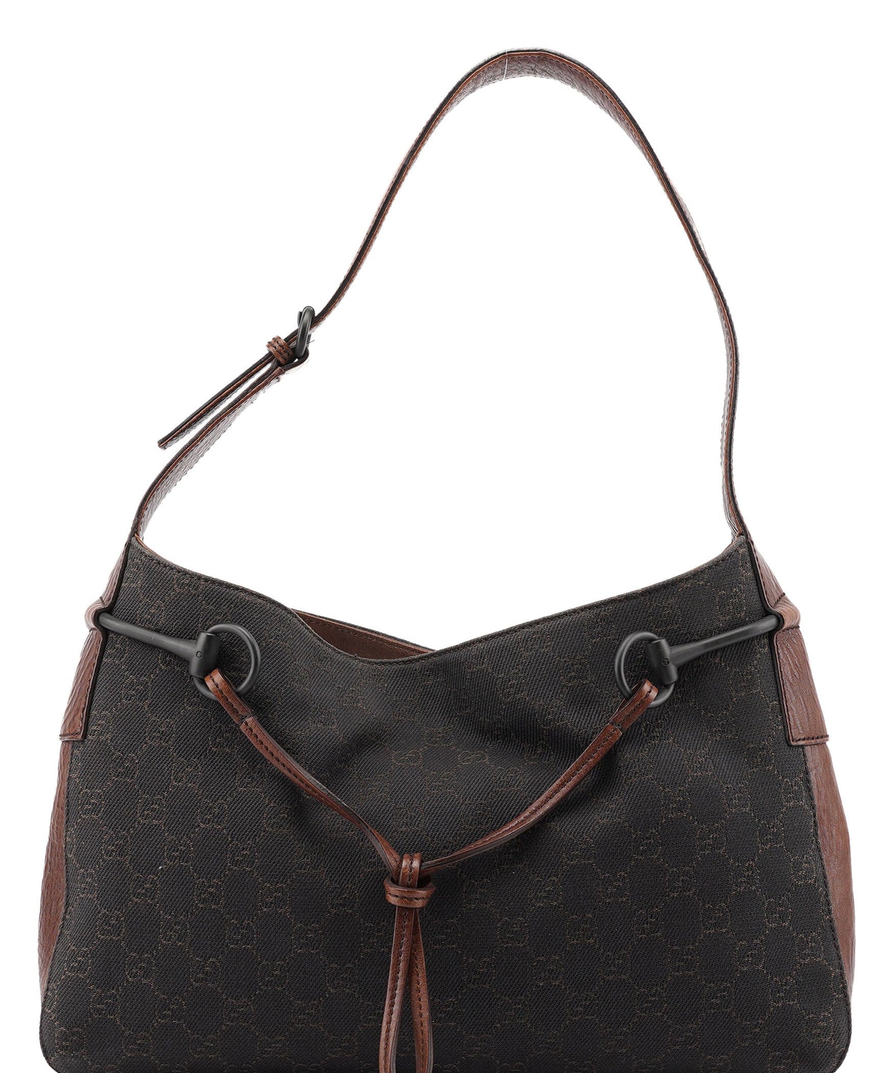 Gucci 101975 Brown GG Horsebit Shoulder Bag