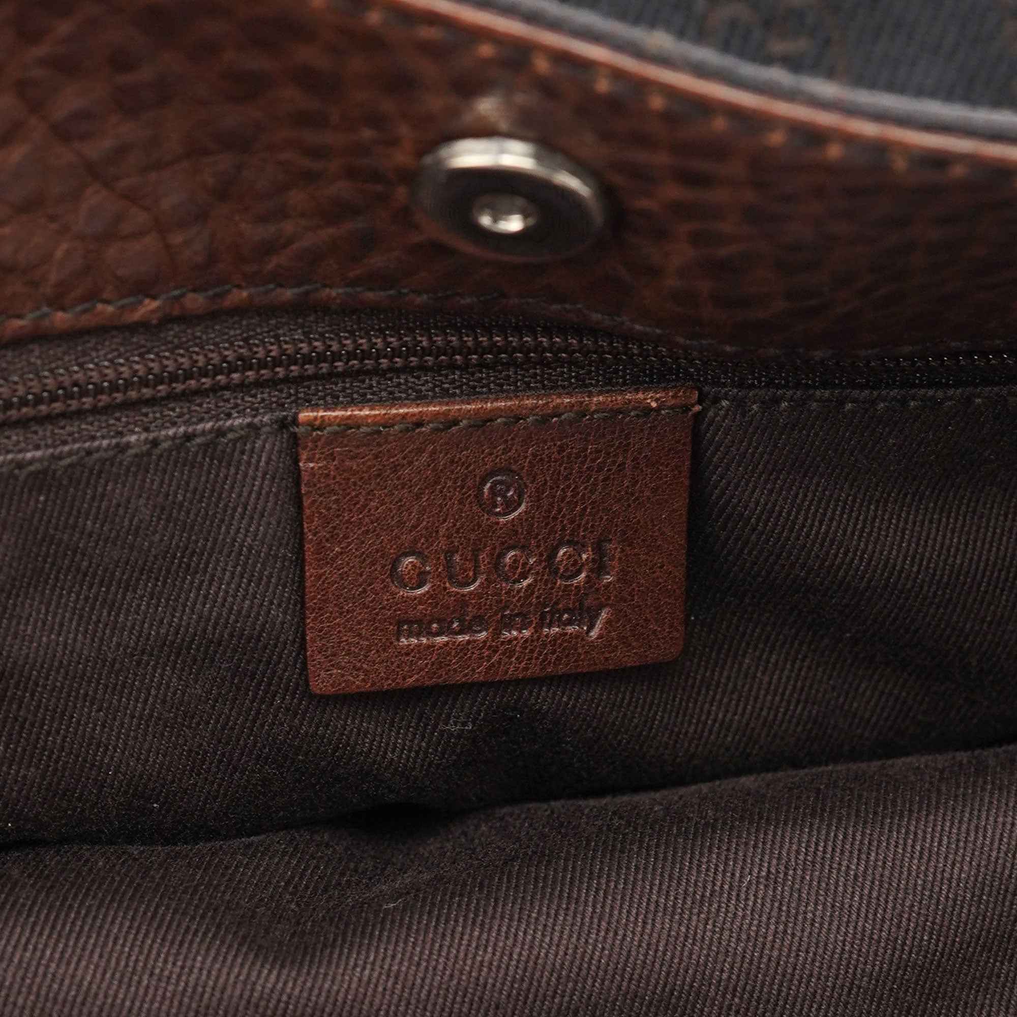 Gucci 101975 Brown GG Horsebit Shoulder Bag