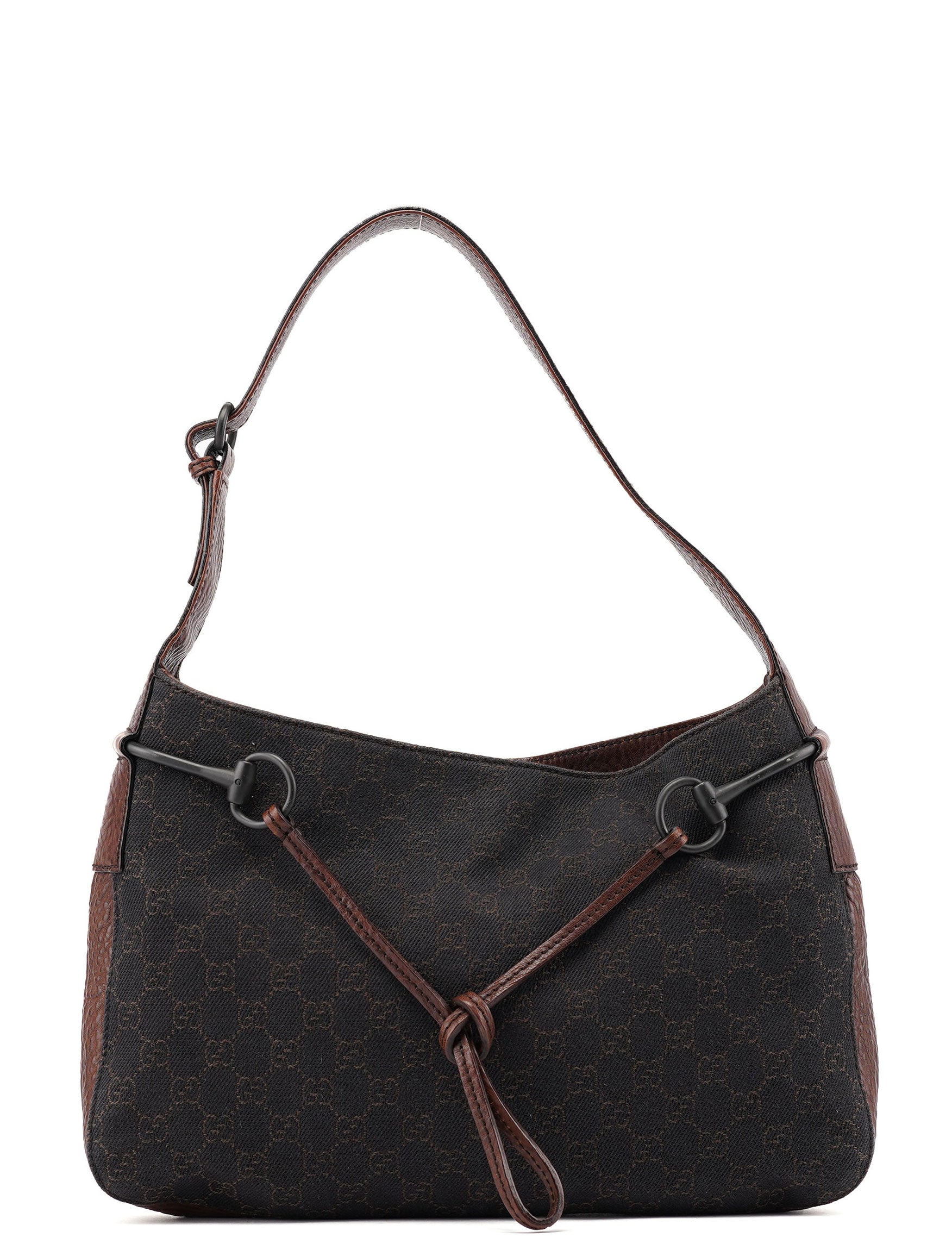 Gucci 101975 Brown GG Horsebit Shoulder Bag