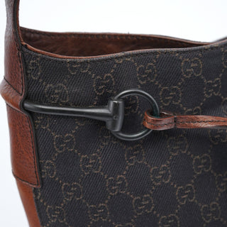 Gucci 101975 Brown GG Horsebit Shoulder Bag