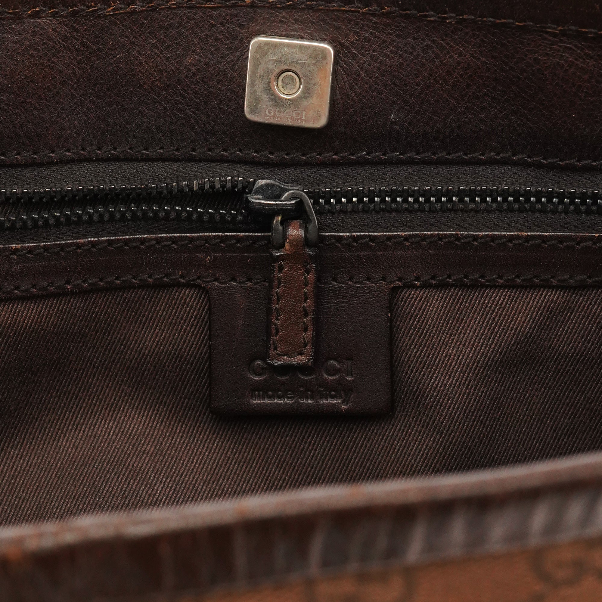 Gucci 106240 Brown GG Canvas Bucket Shoulder Bag