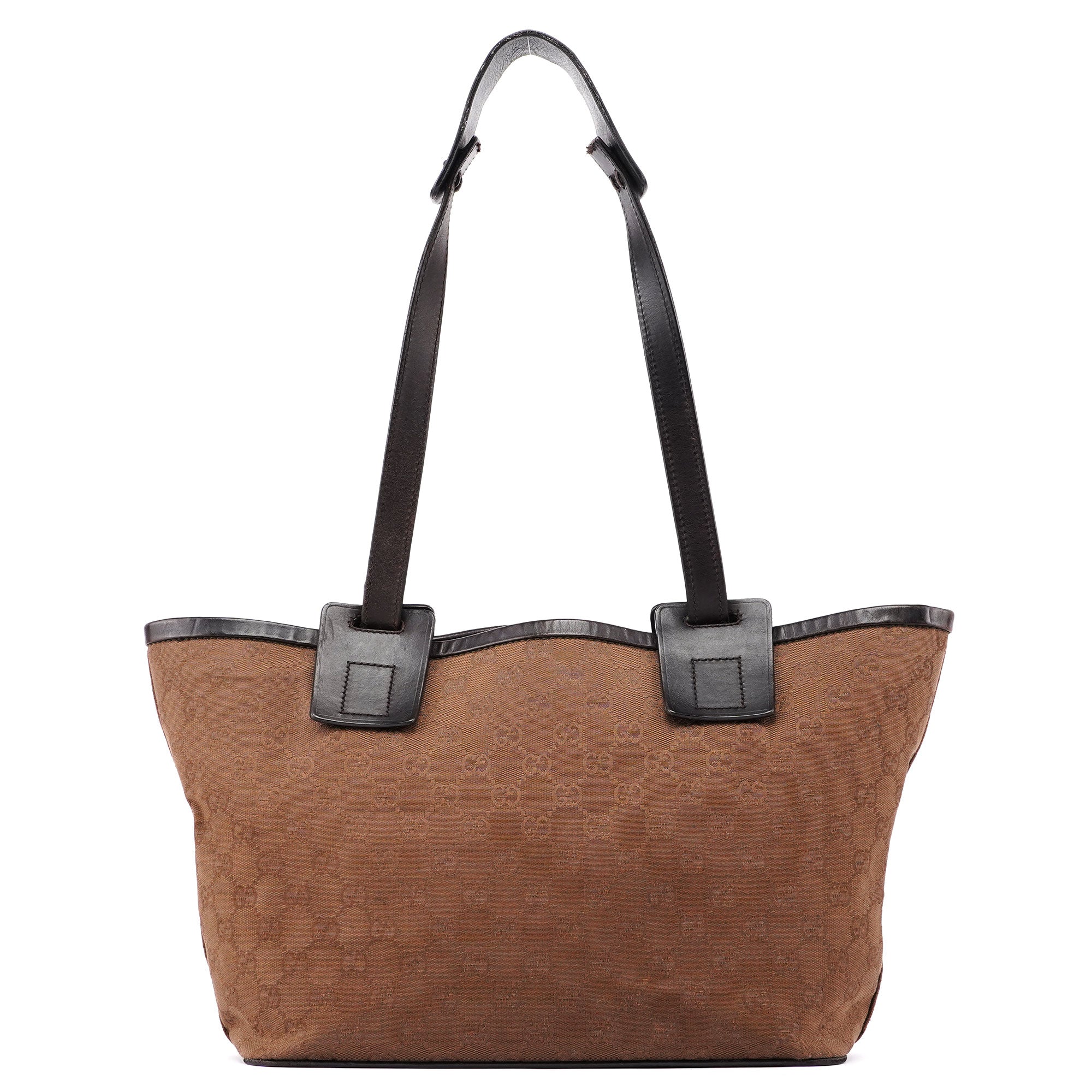 Gucci 106241 Brown GG Wood Shoulder Tote Bag