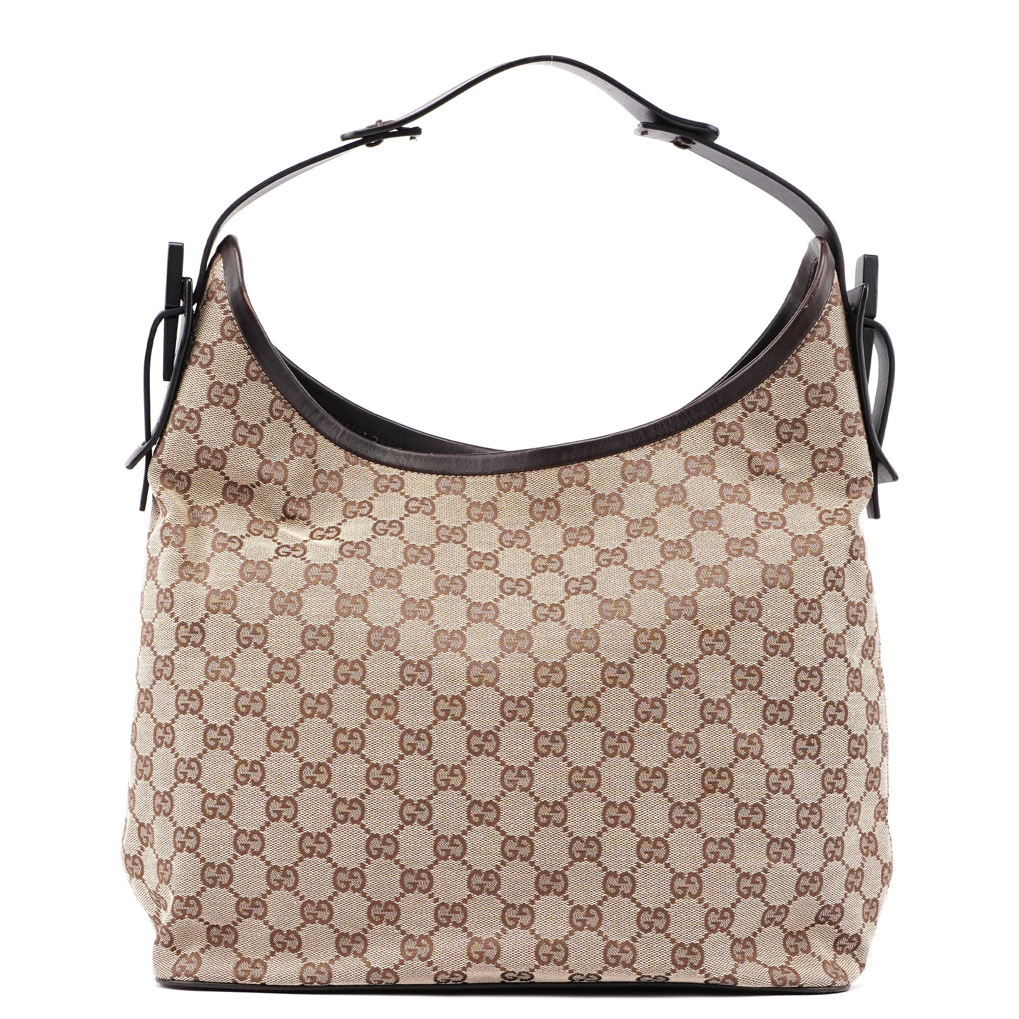 Gucci 106242 Sac porté épaule GG en toile GG beige et marron