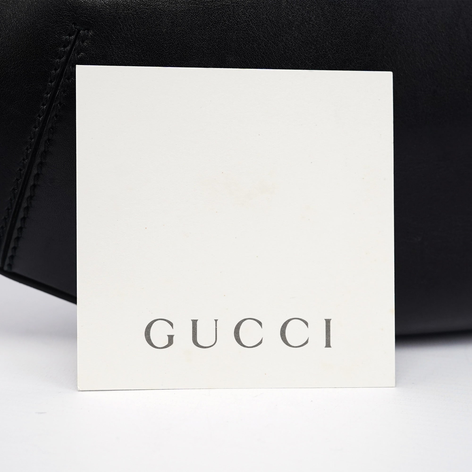 Gucci 106292 Black Calfskin Hobo Shoulder Bag