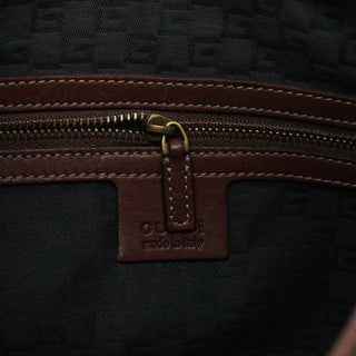 Gucci 106292 Brown Leather Braided Hobo Shoulder Bag
