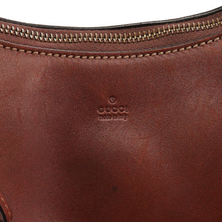 Gucci 106292 Brown Leather Braided Hobo Shoulder Bag