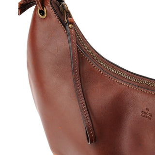 Gucci 106292 Brown Leather Braided Hobo Shoulder Bag
