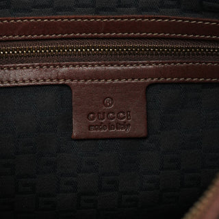Gucci 106292 Brown Leather Braided Hobo Shoulder Bag
