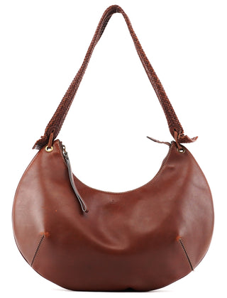 Gucci 106292 Brown Leather Braided Hobo Shoulder Bag