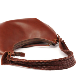 Gucci 106292 Brown Leather Braided Hobo Shoulder Bag