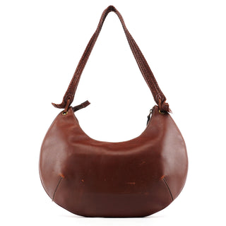 Gucci 106292 Brown Leather Braided Hobo Shoulder Bag
