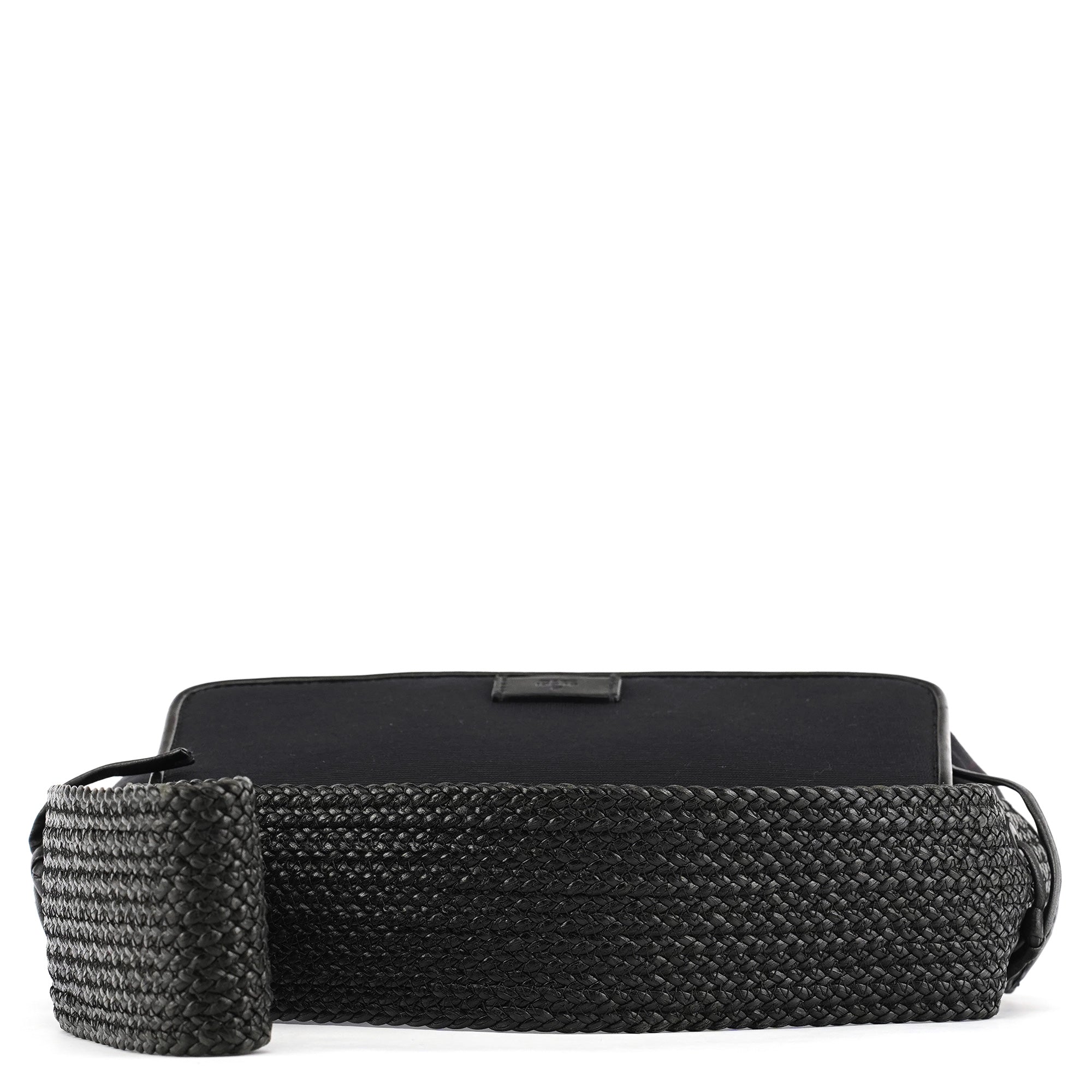 Gucci 106295 Sac porté épaule en cuir et nylon noir