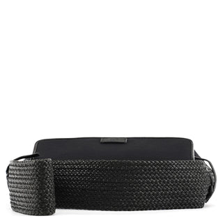 Gucci 106295 Black Leather Nylon Shoulder Bag