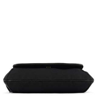 Gucci 106295 Black Leather Nylon Shoulder Bag