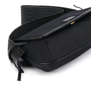 Gucci 106295 Black Leather Nylon Shoulder Bag