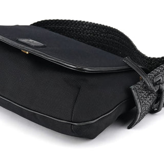 Gucci 106295 Black Leather Nylon Shoulder Bag