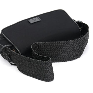 Gucci 106295 Black Leather Nylon Shoulder Bag