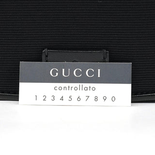 Gucci 106295 Black Leather Nylon Shoulder Bag