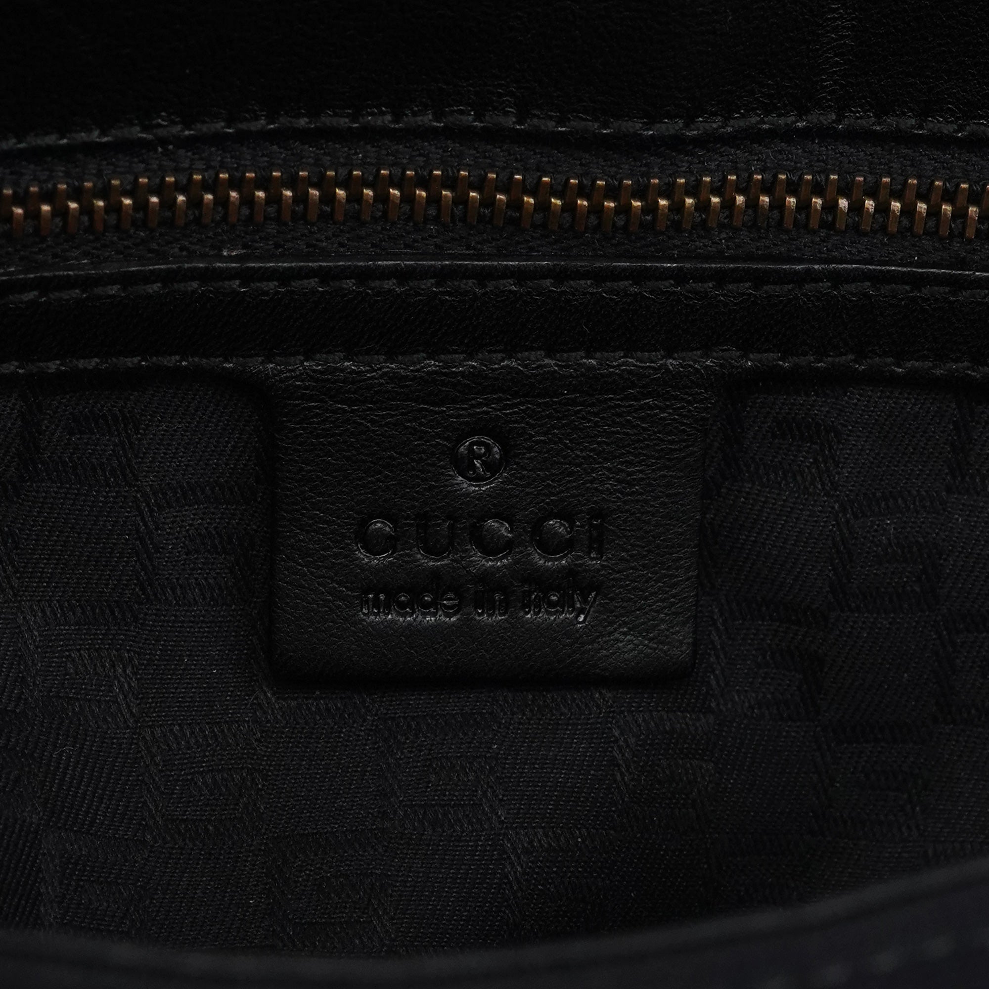 Gucci 106295 Sac porté épaule en cuir et nylon noir