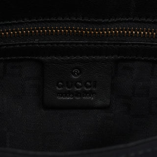 Gucci 106295 Black Leather Nylon Shoulder Bag