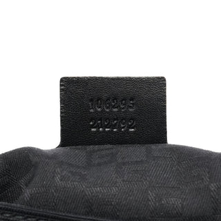 Gucci 106295 Black Leather Nylon Shoulder Bag